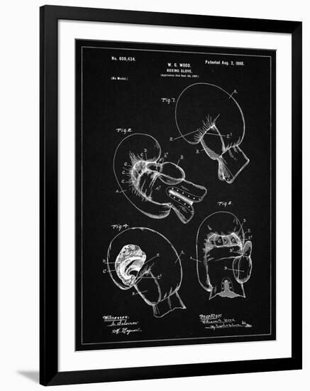 PP58-Vintage Black Vintage Boxing Glove 1898 Patent Poster-Cole Borders-Framed Premium Giclee Print