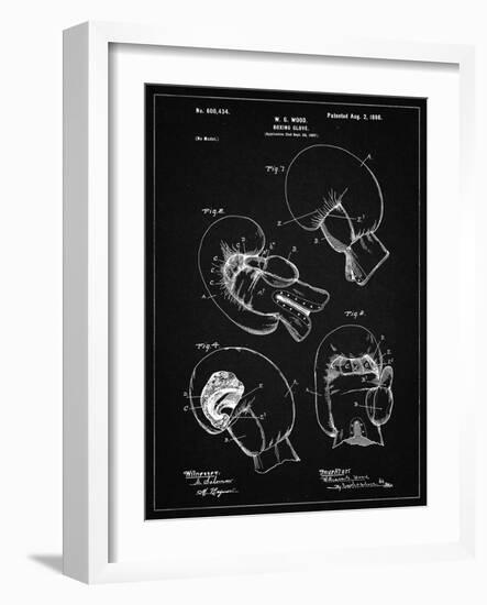 PP58-Vintage Black Vintage Boxing Glove 1898 Patent Poster-Cole Borders-Framed Giclee Print