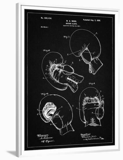 PP58-Vintage Black Vintage Boxing Glove 1898 Patent Poster-Cole Borders-Framed Premium Giclee Print