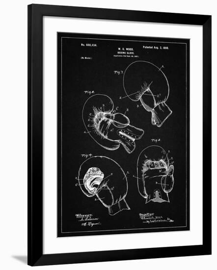 PP58-Vintage Black Vintage Boxing Glove 1898 Patent Poster-Cole Borders-Framed Giclee Print