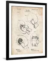 PP58-Vintage Parchment Vintage Boxing Glove 1898 Patent Poster-Cole Borders-Framed Premium Giclee Print