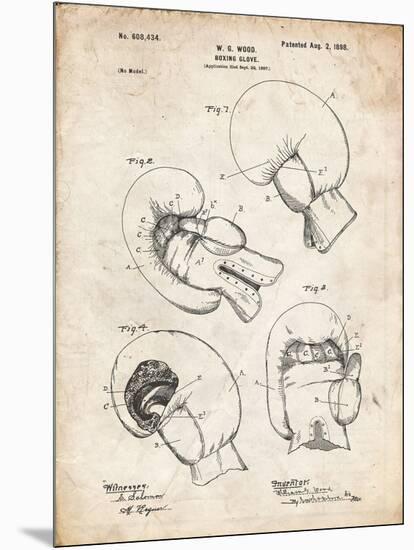 PP58-Vintage Parchment Vintage Boxing Glove 1898 Patent Poster-Cole Borders-Mounted Giclee Print