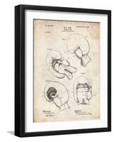 PP58-Vintage Parchment Vintage Boxing Glove 1898 Patent Poster-Cole Borders-Framed Giclee Print