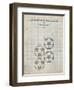 PP587-Antique Grid Parchment Soccer Ball 4 Image Patent Poster-Cole Borders-Framed Giclee Print