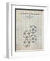 PP587-Antique Grid Parchment Soccer Ball 4 Image Patent Poster-Cole Borders-Framed Giclee Print