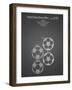 PP587-Black Grid Soccer Ball 4 Image Patent Poster-Cole Borders-Framed Giclee Print