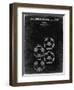 PP587-Black Grunge Soccer Ball 4 Image Patent Poster-Cole Borders-Framed Giclee Print