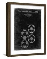 PP587-Black Grunge Soccer Ball 4 Image Patent Poster-Cole Borders-Framed Giclee Print