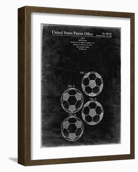 PP587-Black Grunge Soccer Ball 4 Image Patent Poster-Cole Borders-Framed Giclee Print