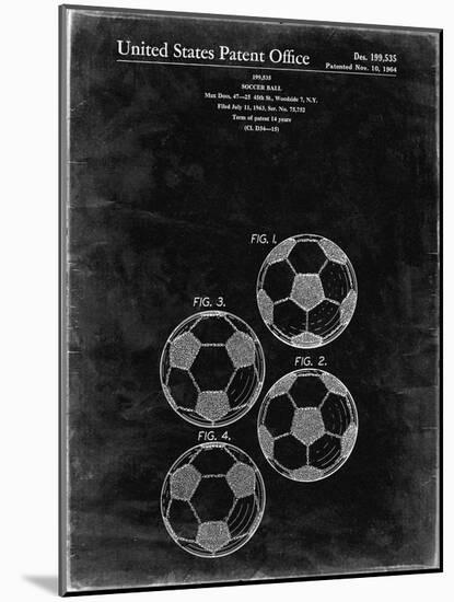 PP587-Black Grunge Soccer Ball 4 Image Patent Poster-Cole Borders-Mounted Giclee Print