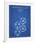 PP587-Blueprint Soccer Ball 4 Image Patent Poster-Cole Borders-Framed Giclee Print
