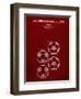 PP587-Burgundy Soccer Ball 4 Image Patent Poster-Cole Borders-Framed Giclee Print