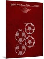 PP587-Burgundy Soccer Ball 4 Image Patent Poster-Cole Borders-Mounted Giclee Print