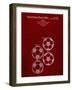 PP587-Burgundy Soccer Ball 4 Image Patent Poster-Cole Borders-Framed Giclee Print