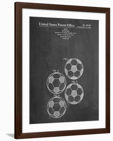 PP587-Chalkboard Soccer Ball 4 Image Patent Poster-Cole Borders-Framed Giclee Print