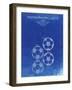 PP587-Faded Blueprint Soccer Ball 4 Image Patent Poster-Cole Borders-Framed Giclee Print