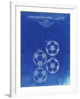 PP587-Faded Blueprint Soccer Ball 4 Image Patent Poster-Cole Borders-Framed Giclee Print