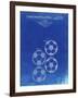 PP587-Faded Blueprint Soccer Ball 4 Image Patent Poster-Cole Borders-Framed Giclee Print