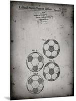 PP587-Faded Grey Soccer Ball 4 Image Patent Poster-Cole Borders-Mounted Giclee Print