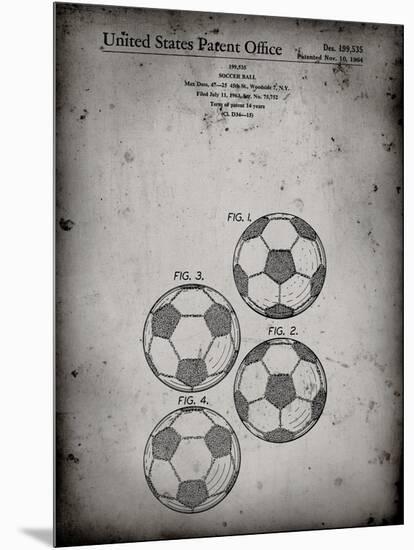 PP587-Faded Grey Soccer Ball 4 Image Patent Poster-Cole Borders-Mounted Giclee Print