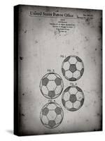 PP587-Faded Grey Soccer Ball 4 Image Patent Poster-Cole Borders-Stretched Canvas