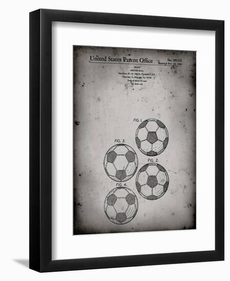 PP587-Faded Grey Soccer Ball 4 Image Patent Poster-Cole Borders-Framed Giclee Print