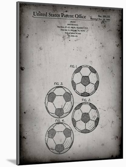 PP587-Faded Grey Soccer Ball 4 Image Patent Poster-Cole Borders-Mounted Giclee Print