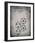 PP587-Faded Grey Soccer Ball 4 Image Patent Poster-Cole Borders-Framed Giclee Print