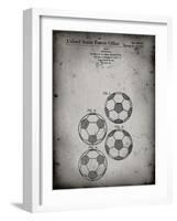 PP587-Faded Grey Soccer Ball 4 Image Patent Poster-Cole Borders-Framed Giclee Print