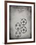 PP587-Faded Grey Soccer Ball 4 Image Patent Poster-Cole Borders-Framed Giclee Print