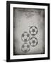 PP587-Faded Grey Soccer Ball 4 Image Patent Poster-Cole Borders-Framed Giclee Print