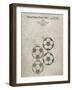 PP587-Sandstone Soccer Ball 4 Image Patent Poster-Cole Borders-Framed Giclee Print