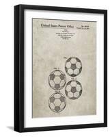 PP587-Sandstone Soccer Ball 4 Image Patent Poster-Cole Borders-Framed Giclee Print