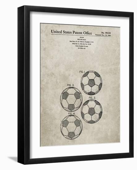 PP587-Sandstone Soccer Ball 4 Image Patent Poster-Cole Borders-Framed Giclee Print