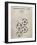 PP587-Sandstone Soccer Ball 4 Image Patent Poster-Cole Borders-Framed Giclee Print