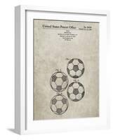 PP587-Sandstone Soccer Ball 4 Image Patent Poster-Cole Borders-Framed Giclee Print