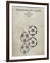 PP587-Sandstone Soccer Ball 4 Image Patent Poster-Cole Borders-Framed Giclee Print