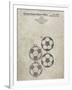 PP587-Sandstone Soccer Ball 4 Image Patent Poster-Cole Borders-Framed Giclee Print