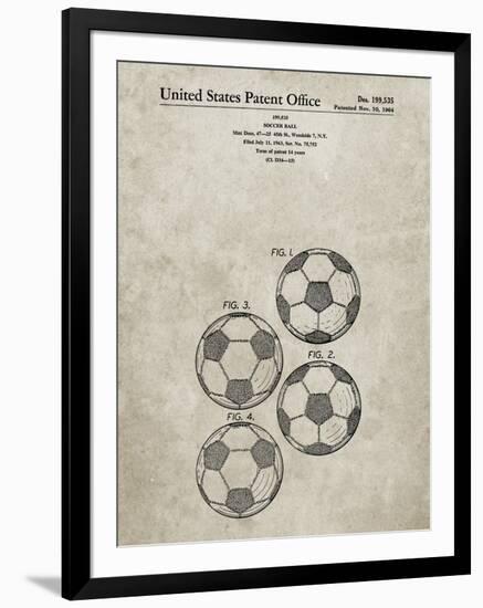 PP587-Sandstone Soccer Ball 4 Image Patent Poster-Cole Borders-Framed Giclee Print