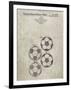 PP587-Sandstone Soccer Ball 4 Image Patent Poster-Cole Borders-Framed Giclee Print