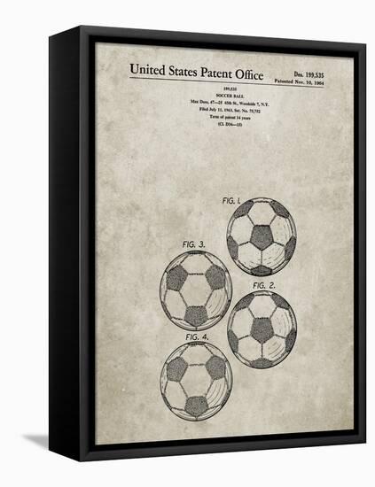 PP587-Sandstone Soccer Ball 4 Image Patent Poster-Cole Borders-Framed Stretched Canvas