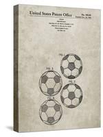 PP587-Sandstone Soccer Ball 4 Image Patent Poster-Cole Borders-Stretched Canvas