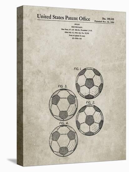 PP587-Sandstone Soccer Ball 4 Image Patent Poster-Cole Borders-Stretched Canvas