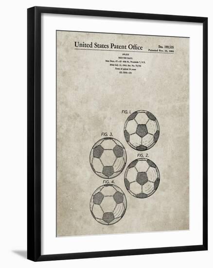 PP587-Sandstone Soccer Ball 4 Image Patent Poster-Cole Borders-Framed Premium Giclee Print