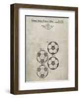 PP587-Sandstone Soccer Ball 4 Image Patent Poster-Cole Borders-Framed Giclee Print