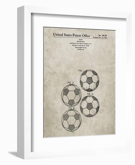 PP587-Sandstone Soccer Ball 4 Image Patent Poster-Cole Borders-Framed Giclee Print