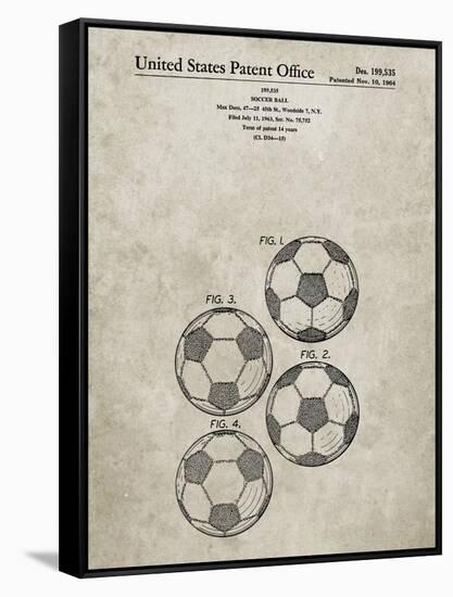 PP587-Sandstone Soccer Ball 4 Image Patent Poster-Cole Borders-Framed Stretched Canvas