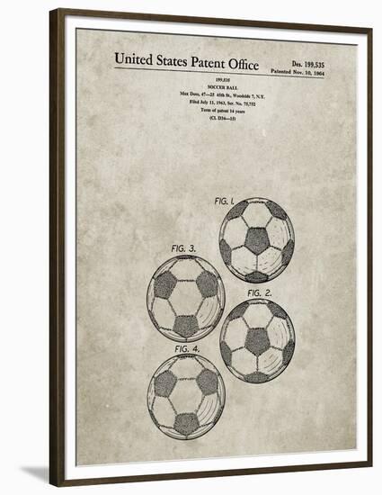 PP587-Sandstone Soccer Ball 4 Image Patent Poster-Cole Borders-Framed Premium Giclee Print