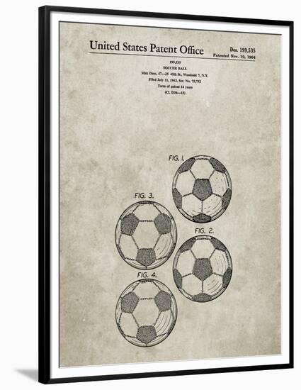 PP587-Sandstone Soccer Ball 4 Image Patent Poster-Cole Borders-Framed Premium Giclee Print