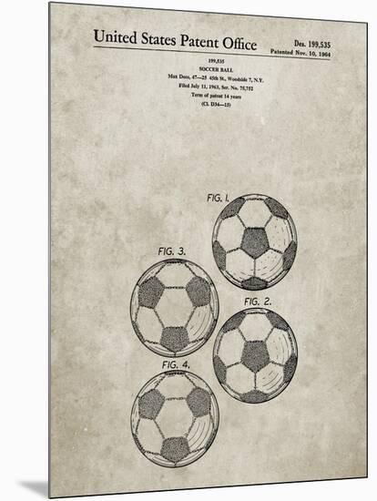 PP587-Sandstone Soccer Ball 4 Image Patent Poster-Cole Borders-Mounted Giclee Print